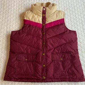Old Navy Maroon and Fuchsia Vest with Beige Accents